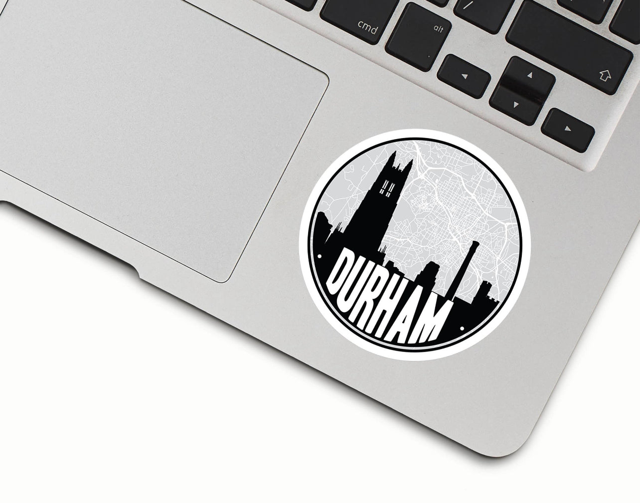 Durham, NC Map/Skyline Vinyl Sticker